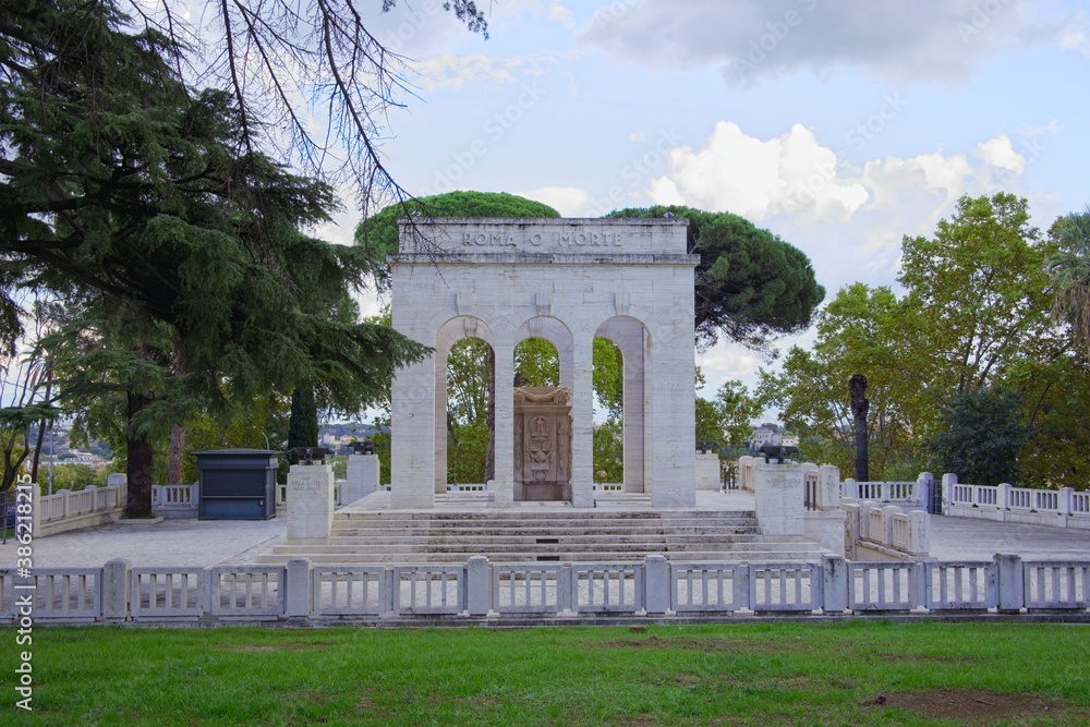 The Mausoleo Ossario Garibaldino War Memorial in Rome