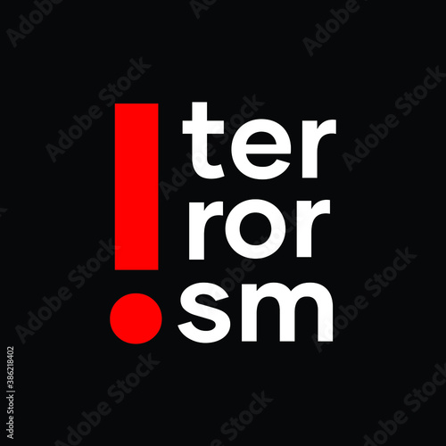 Terrorism letter. Vector illustration. Black background