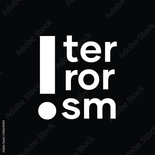 Terrorism letter. Vector illustration. Black background