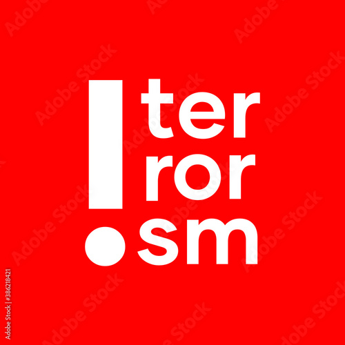 Terrorism letter. Vector illustration. Red background