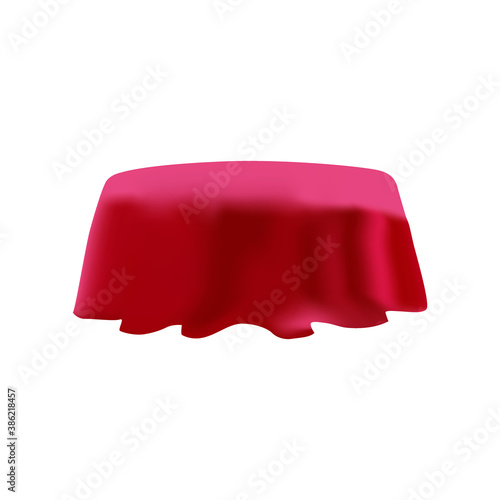 Red fabric covering a blank template vector illustration