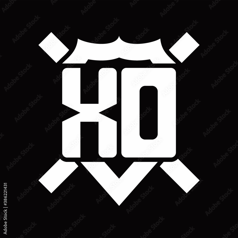 XD Logo monogram isolated on shield shape with rounded line XD Logo monogram isolated on shield shape with rounded line