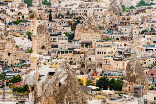Goreme Town view in Cappadocia Region Of Turkey.