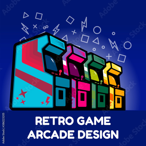 Retro arcade game vintage 80's design