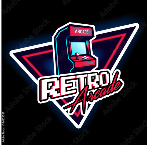 Retro arcade game vintage 80's design