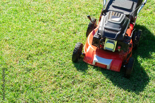 lawn mower in the garden