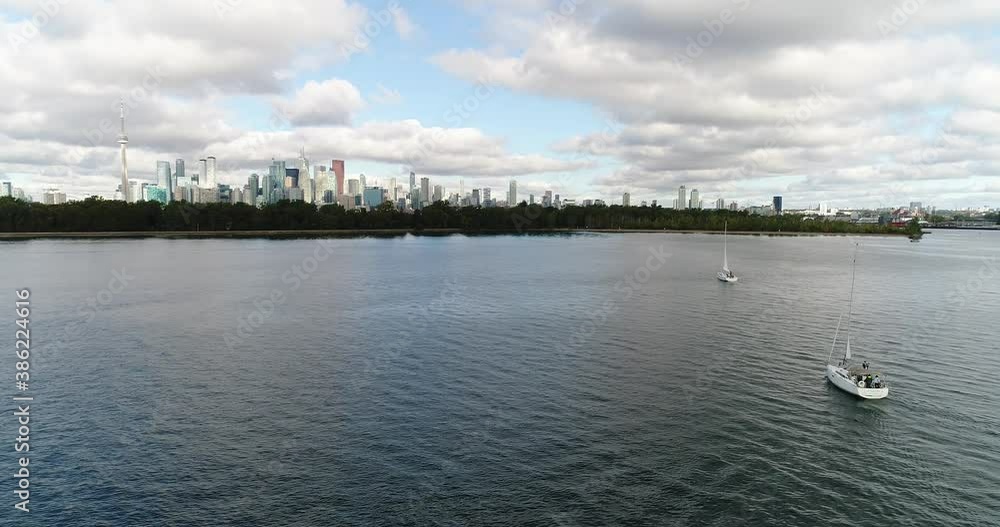 Sailboat on the Lake Drone Shot Sailboat on the Lake Drone Shot