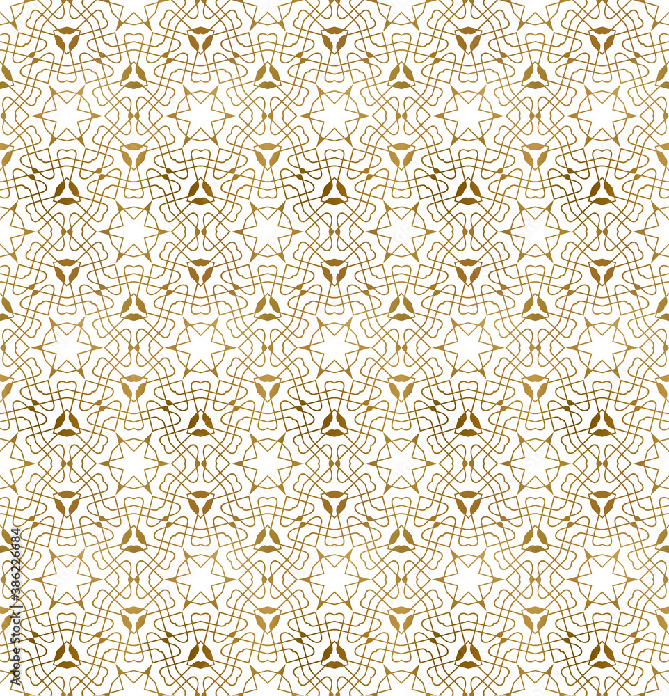 Traditional arabesque seamless pattern. Repeatable background of golden lines. Traditional arabesque seamless pattern. Repeatable background of golden lines.