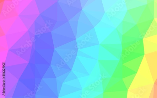 Light Multicolor  Rainbow vector polygon abstract backdrop.