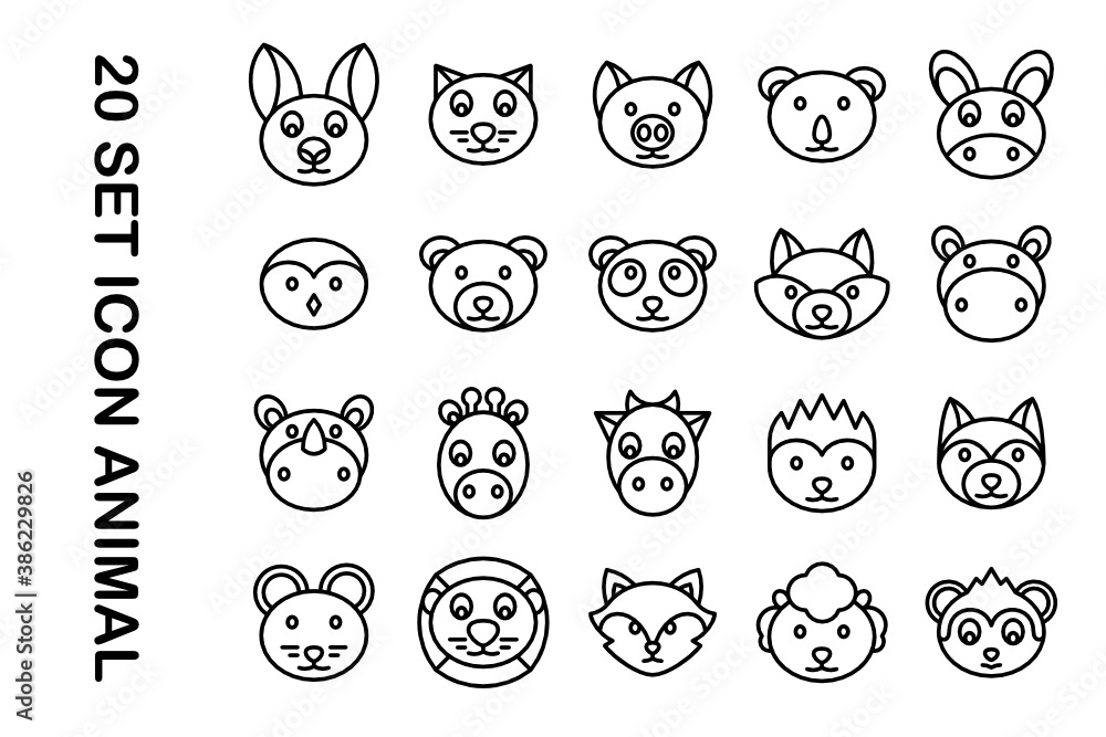 set of icons animals