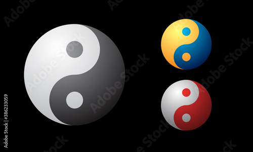 Art view to Yin and Yang symbol. Geometry logo or icon.