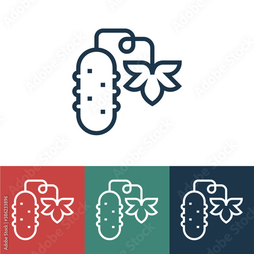 Linear vector icon with cucumber
