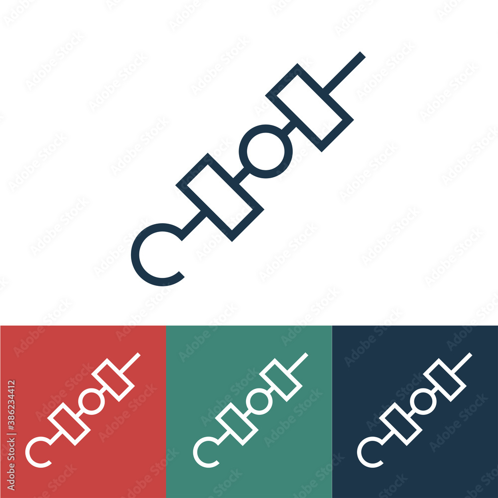 Linear vector icon with shashlik Linear vector icon with shashlik
