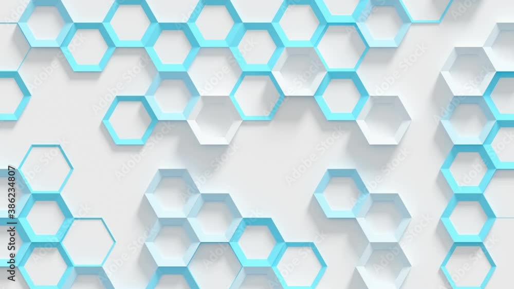 Futuristic Hexagons Surface Loop 1 Blue x White: light bright clean knurl texture hexagonal grid pattern, waving motion background canvas in pure wall architectural white and blue. Seamless loop. Futuristic Hexagons Surface Loop 1 Blue x White: light bright clean knurl texture hexagonal grid pattern, waving motion background canvas in pure wall architectural white and blue. Seamless loop.