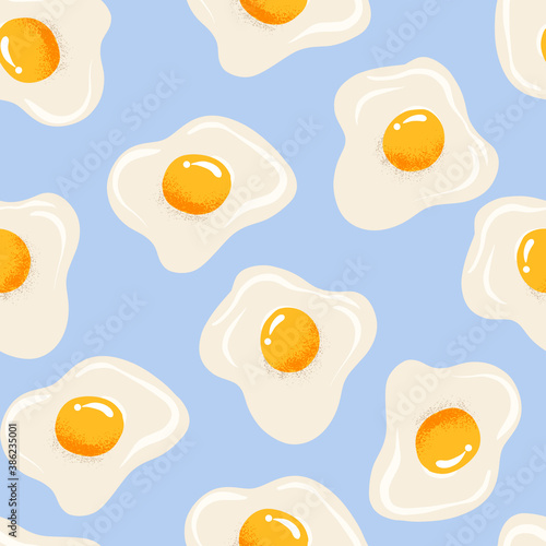 Seamless pattern with textured scrambled eggs. Vector