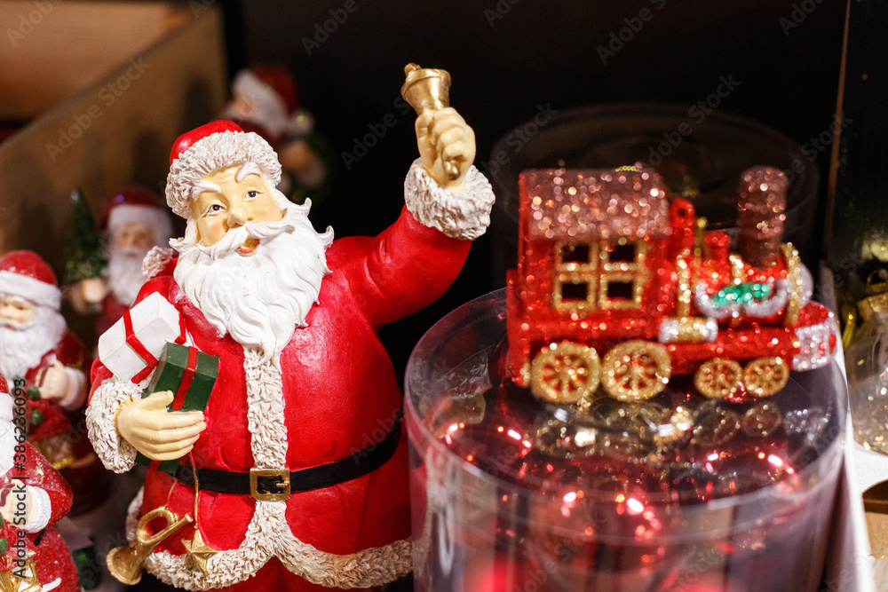 Santa Claus toy on the shelf in the store