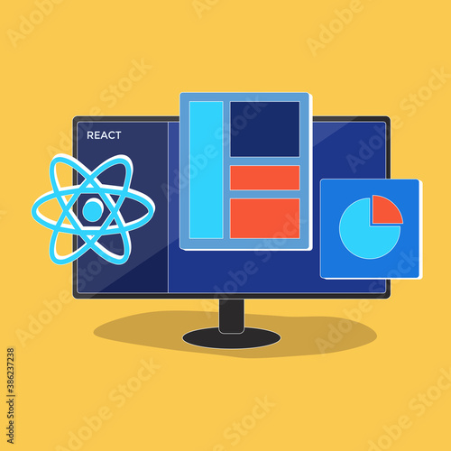 React Native programming interface on computer