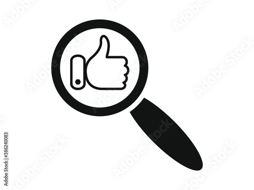 hand thumb up magnifier icon vector illustration EPS 10