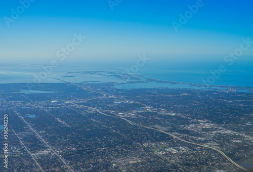 Aerial view of city of Tampa in Florida, USA 