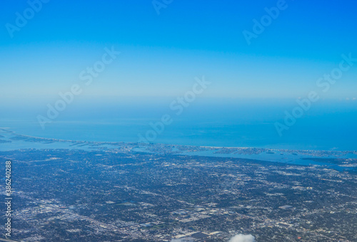 Aerial view of Tampa, st petersburg and clearwater in Florida, USA 