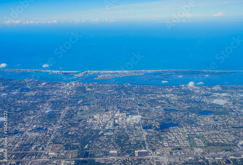 Aerial view of Tampa  st petersburg and clearwater in Florida  USA  