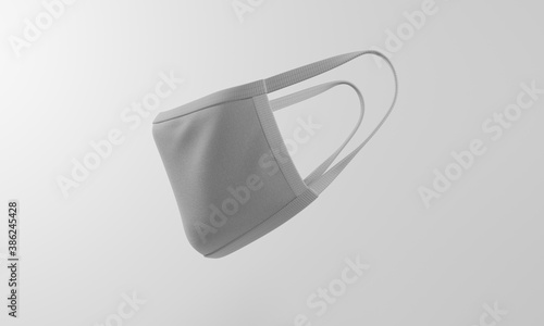 white face mask white background side view