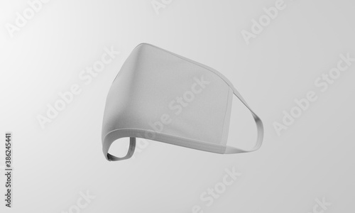 white face mask white background front perspective view