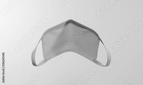 white face mask white background rear view