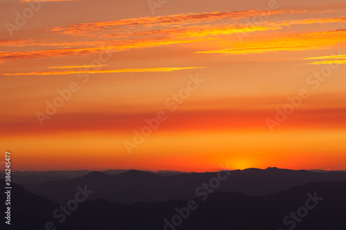 Sunset Landscape and Sky High Cascade Mountains