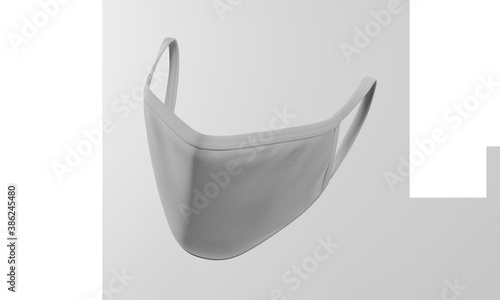 white face mask white background perspective