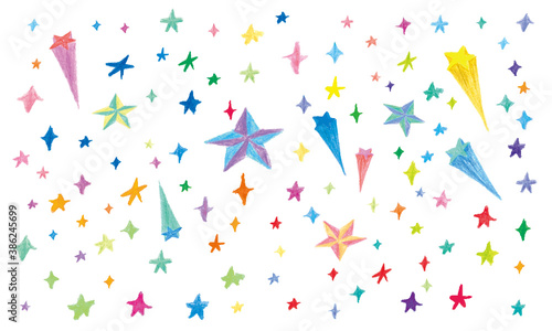 色鉛筆タッチの星イラスト