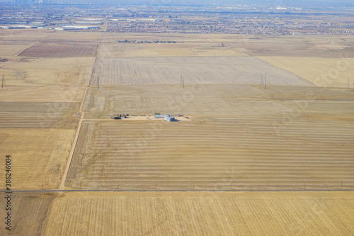 Aerial view of of farm in Colorado photo