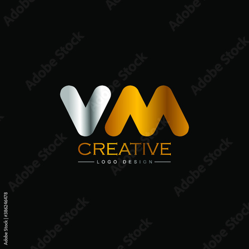 WM or MW or VM initial letter logo design template vector EPS 10