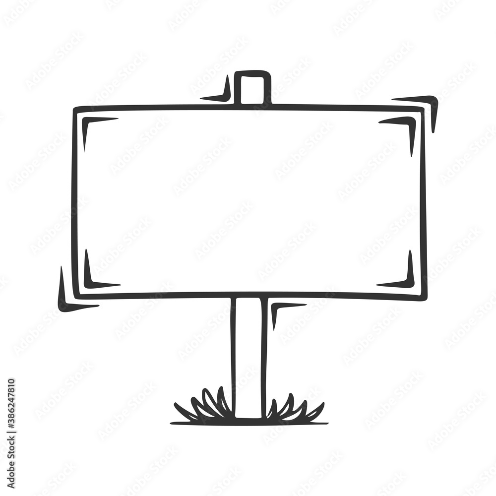 Hand drawn vector of empty sign banner, isolated on white background. Hand drawn vector of empty sign banner, isolated on white background.