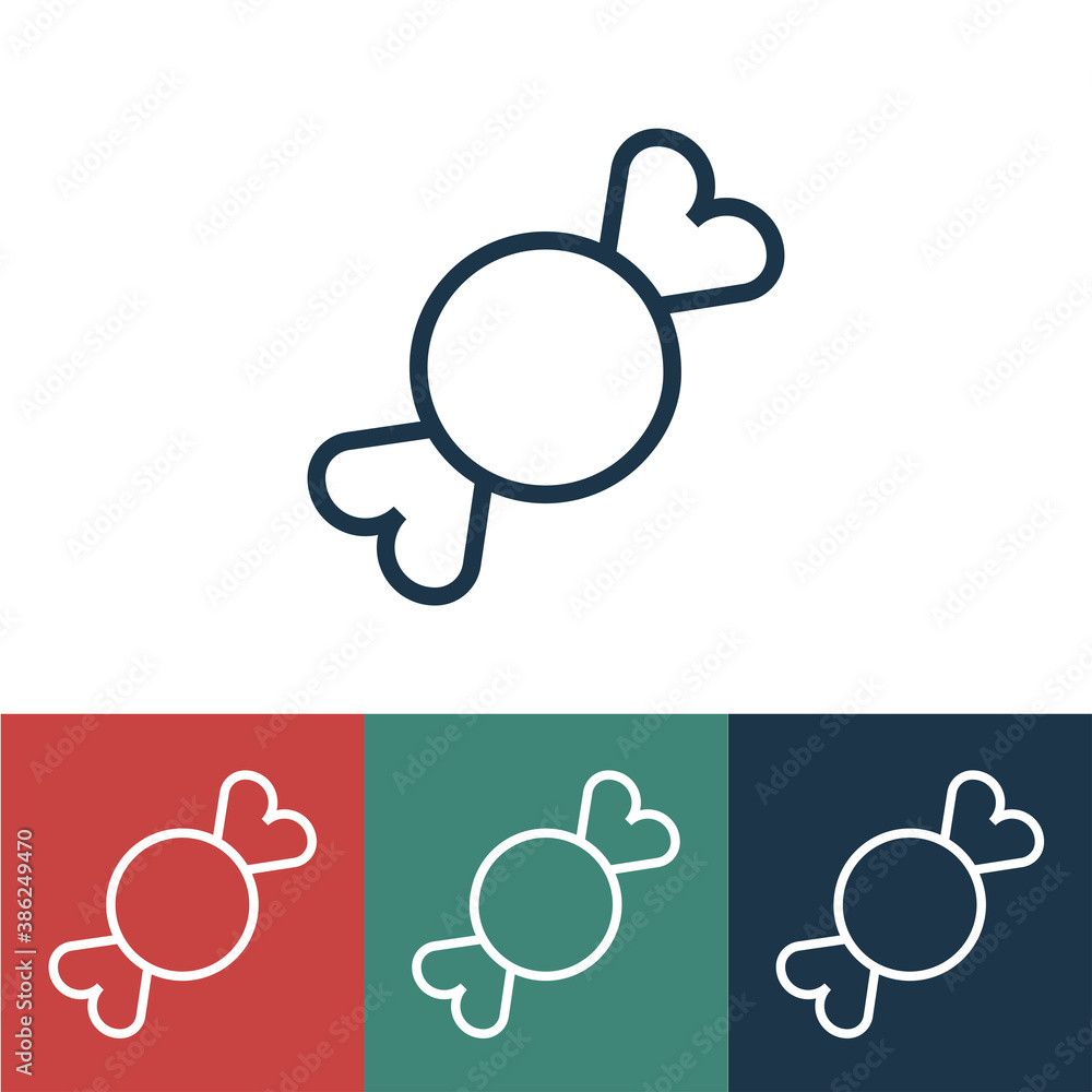 Linear vector icon with candy Linear vector icon with candy