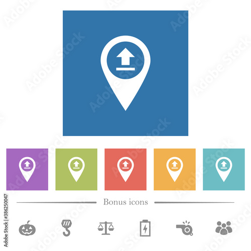 Upload GPS map location flat white icons in square backgrounds Free Download Upload GPS map location flat white icons in square backgrounds - GFXLoad