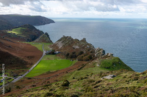 View from Hollerday Hill  of the Valley Of The Rocks in Exmoor National Park photo