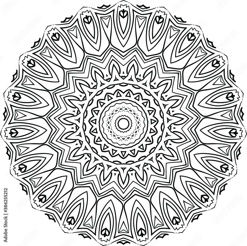 Fototapeta premium Mandala for greeting card, case print, etc. Abstract pattern. Diwali pattern black and white. Vector illustration