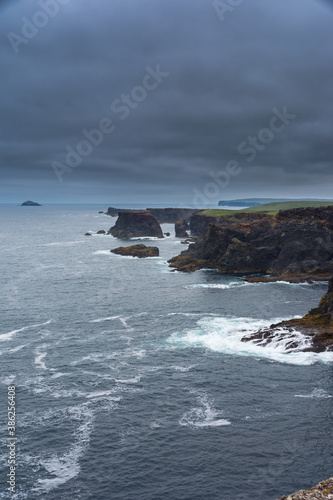 Eshaness Cliffs on the western coastline on Shetlands Mainland