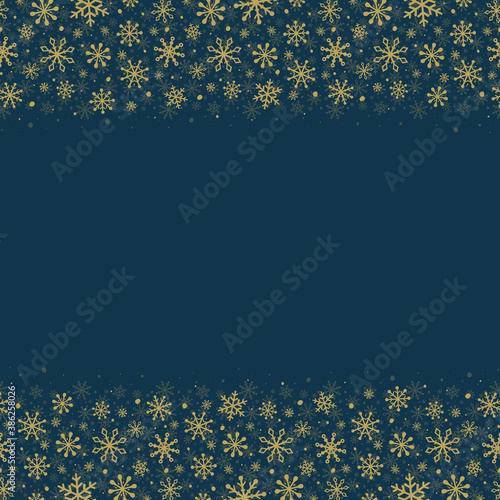 Christmas greeting card with copyspace. Xmas background with decorative snowflakes. Vector