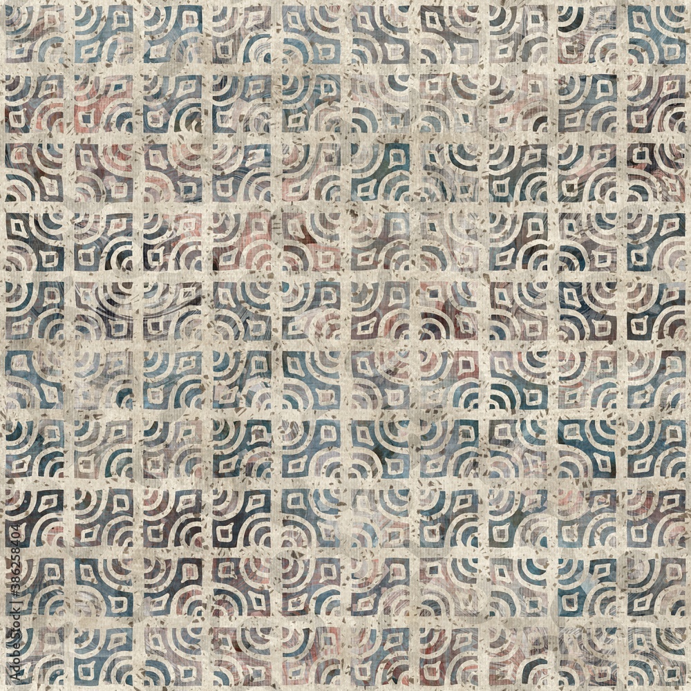 Chic formal grungy geometric shapes texture seamless pattern. High quality illustration. Strange abstract geo design in a trendy posh exotic style. Grainy fabric texture overlay. Chic formal grungy geometric shapes texture seamless pattern. High quality illustration. Strange abstract geo design in a trendy posh exotic style. Grainy fabric texture overlay.