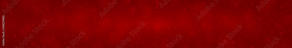 Christmas banner of snowflakes of different shapes, sizes and transparency on red background Christmas banner of snowflakes of different shapes, sizes and transparency on red background