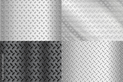 Metal flooring seamless pattern. Steel diamond plate