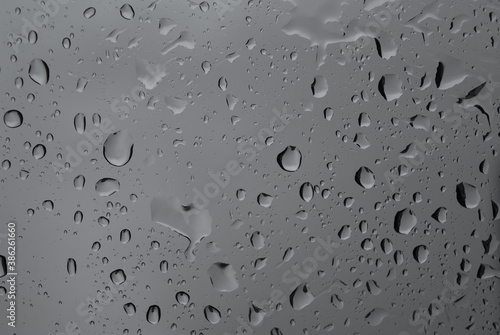 water drops on a gray background