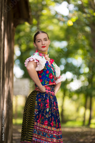 Slovak folklore. Slovak folk dancer. photo