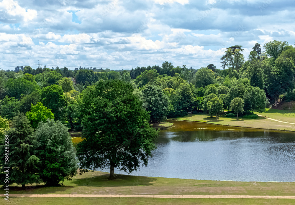 Panorama of Claremont lake in Esher, Surrey, United Kingdom Panorama of Claremont lake in Esher, Surrey, United Kingdom