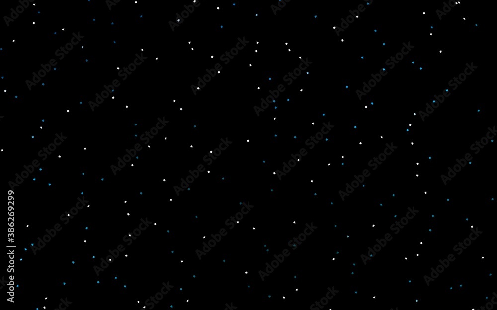 Dark BLUE vector template with sky stars.