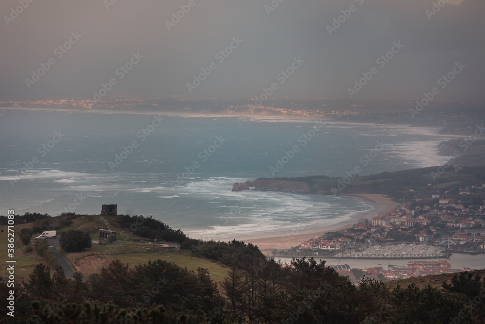 Jaizkibel mountain at to the basque coast next to the Atlantic ocean.	
