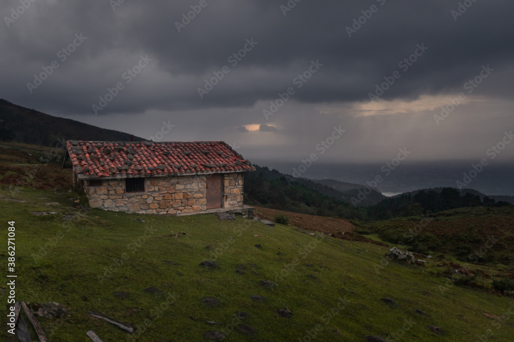 Jaizkibel mountain at to the basque coast next to the Atlantic ocean.	
