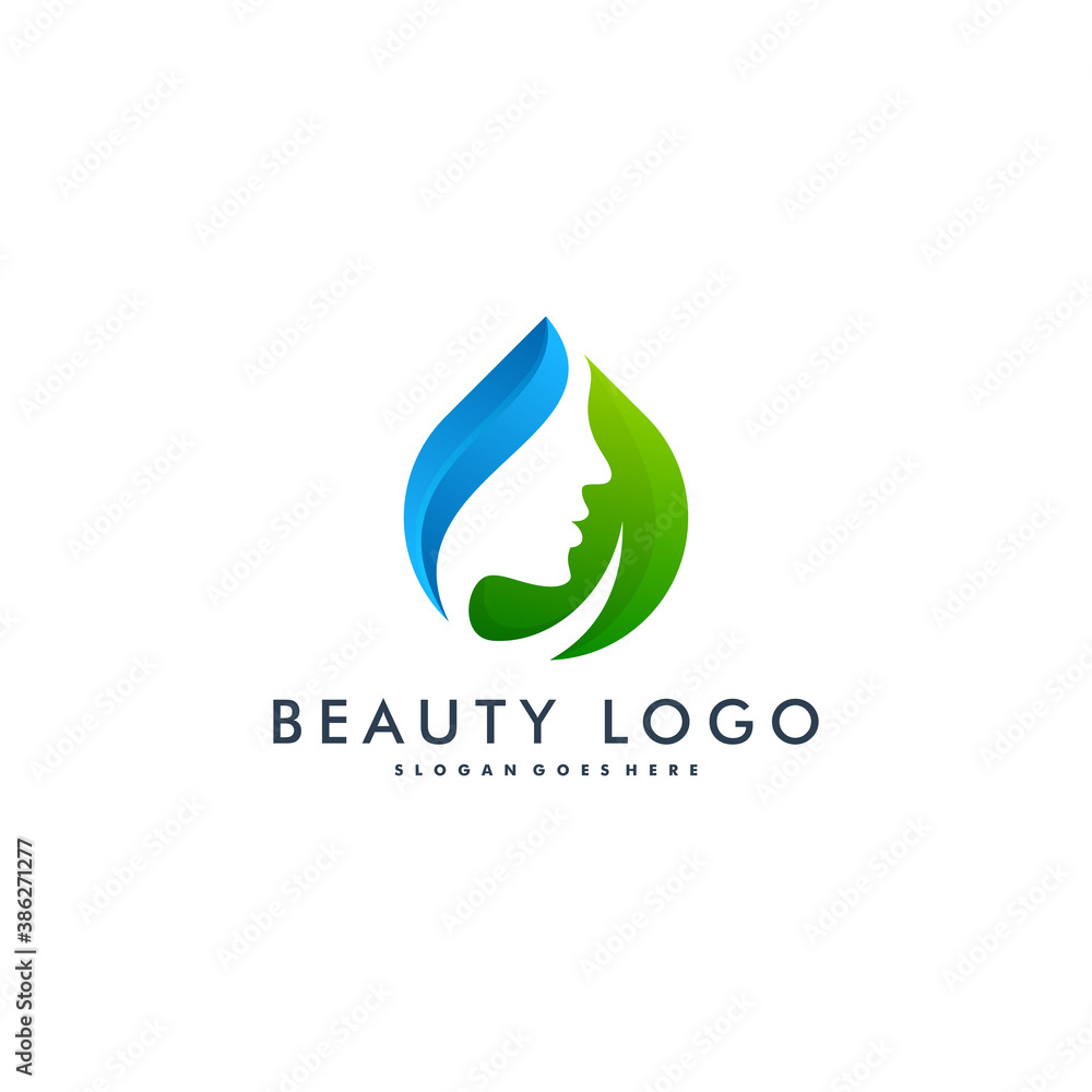 Fototapeta premium Beauty women logo design, cosmetic icon symbol vector illustration